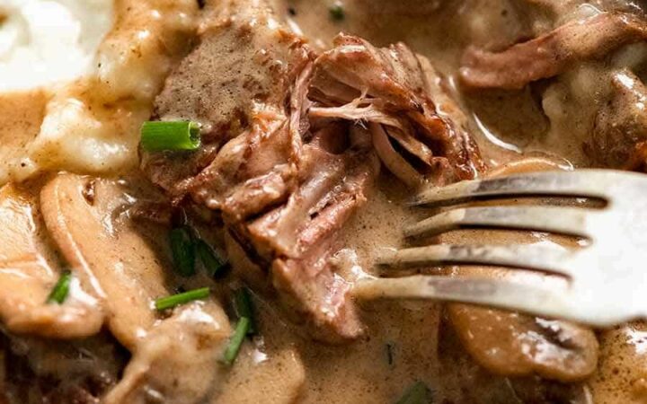 slow cooker beef stroganoff stew